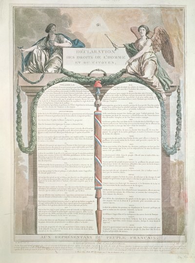 Declaration of the Rights of Man, 10th August, 1793 by French School